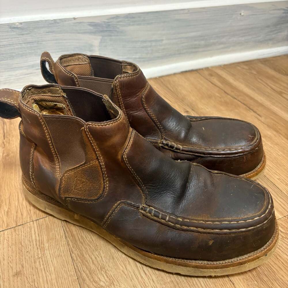 Twisted X Men's 6 Inch Oiled Saddle Chelsea Wedge Sole Nano Work Boot MCA0001